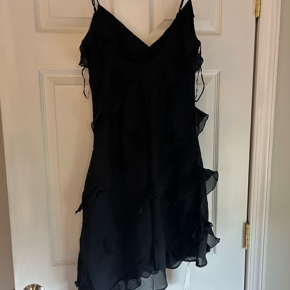 Abercrombie & Fitch Black Ruffled Tiered Mini Dress - Picture 2 of 5